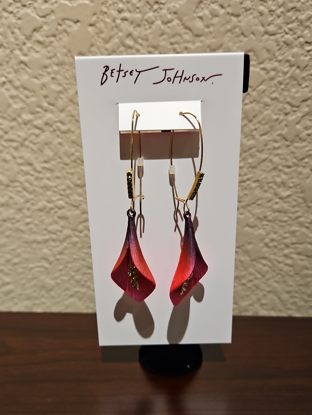 Betsey Johnson Pink Orchid Earrings